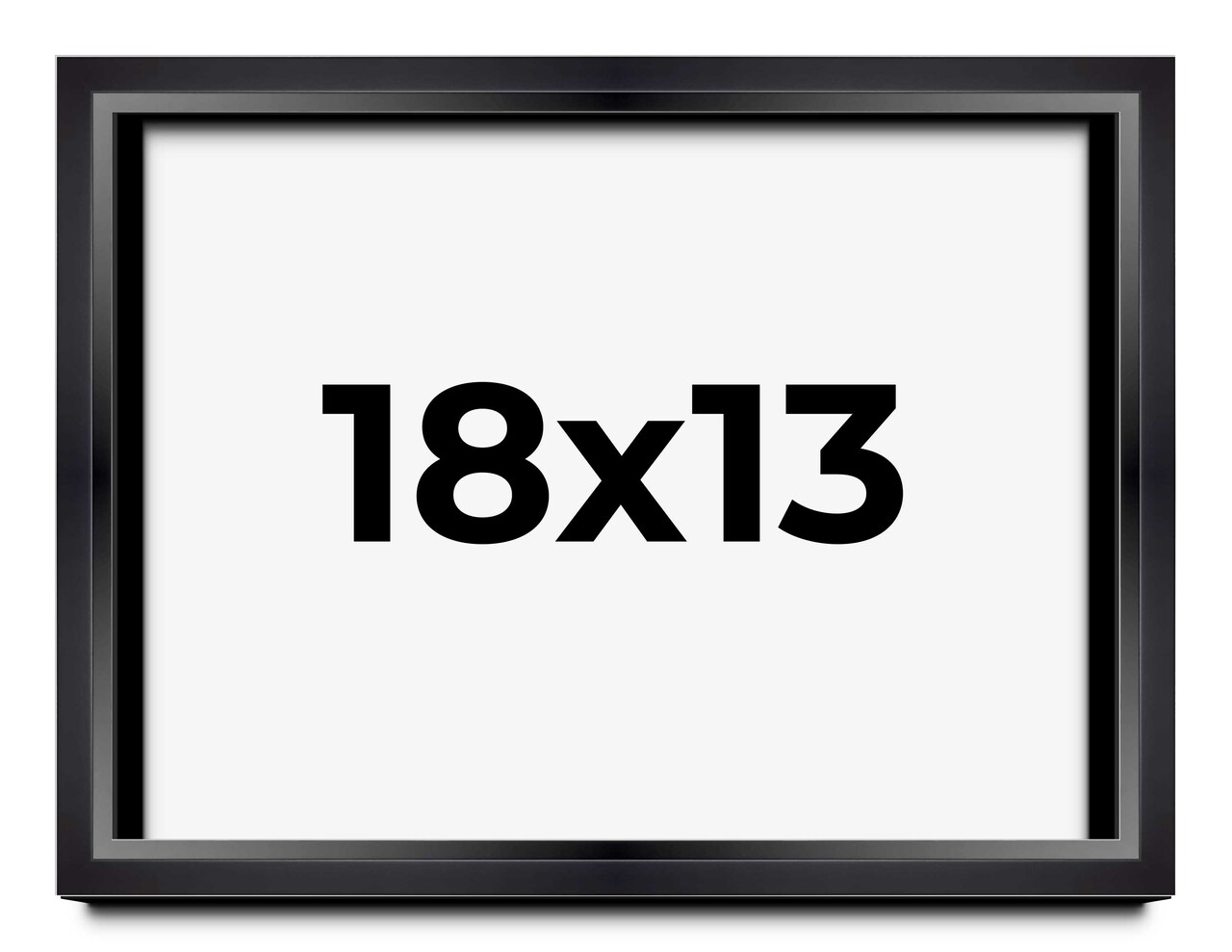 18x13 Modern Shadow Box 1.5" Depth Black Picture Frame - UV Acrylic, Backing, Hanging Hardware